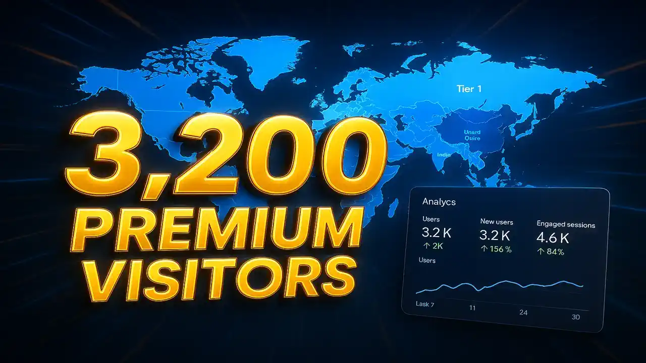 Where to Buy Real Tier 1 Premium Website Traffic? (3000 Premium Visitors + 200 Free Bonus)
